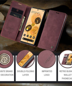 CaseMe Google Pixel 6 Pro Wallet Suede Leather Case - Image 9