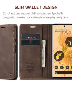 CaseMe Google Pixel 6 Pro Wallet Suede Leather Case - Image 3