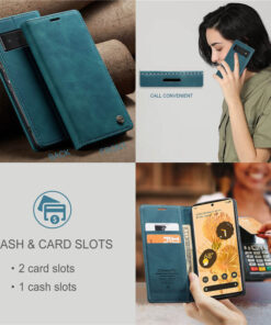 CaseMe Google Pixel 6 Pro Wallet Suede Leather Case - Image 6