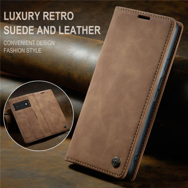 CaseMe Google Pixel 6 Pro Wallet Suede Leather Case - Image 2