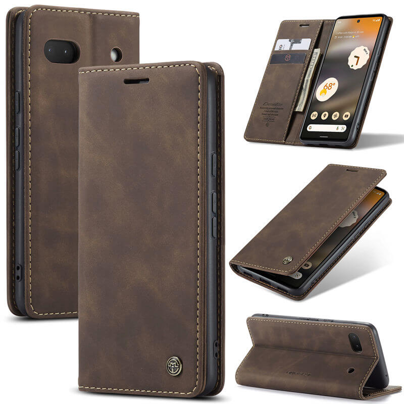 CaseMe Google Pixel 6A Wallet Suede Leather Case