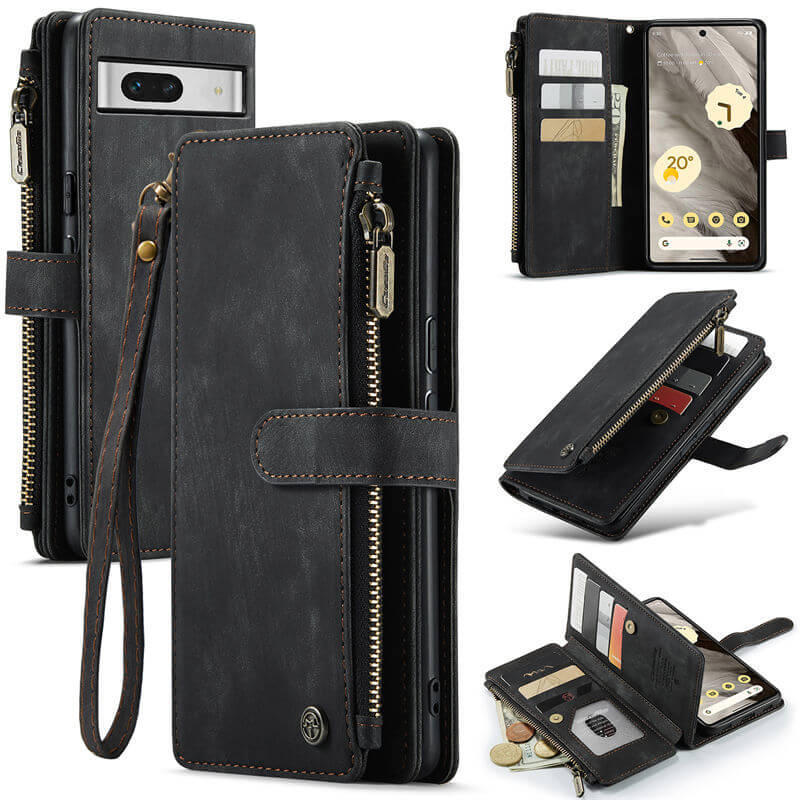 CaseMe Google Pixel 7A Wallet kickstand Case with Wrist Strap