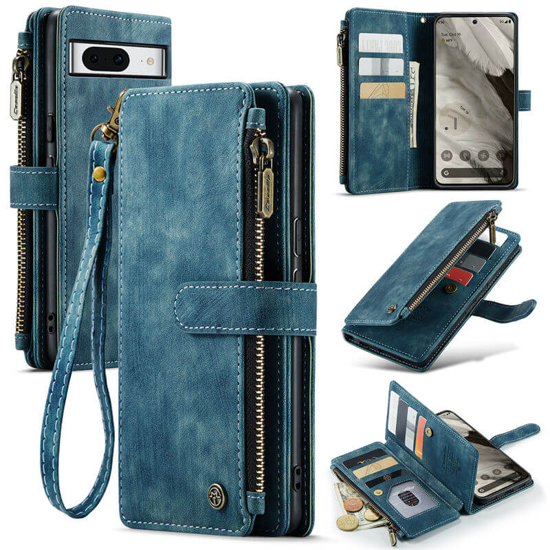 CaseMe Google Pixel 8 Wallet kickstand Case with Wrist Strap