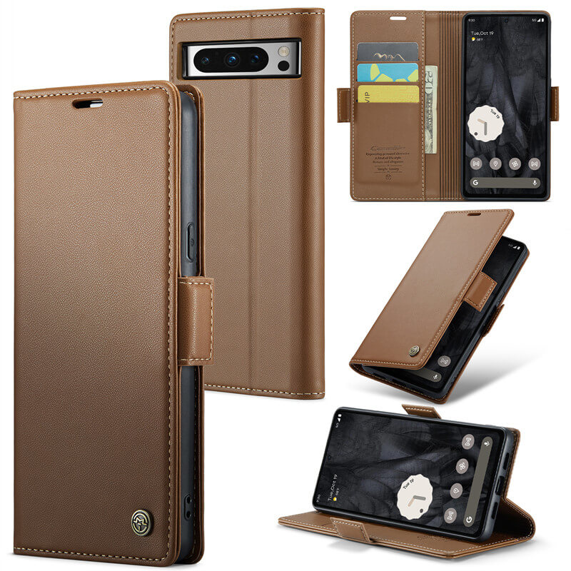 CaseMe Google Pixel 8 Pro Wallet RFID Blocking Magnetic Buckle Case