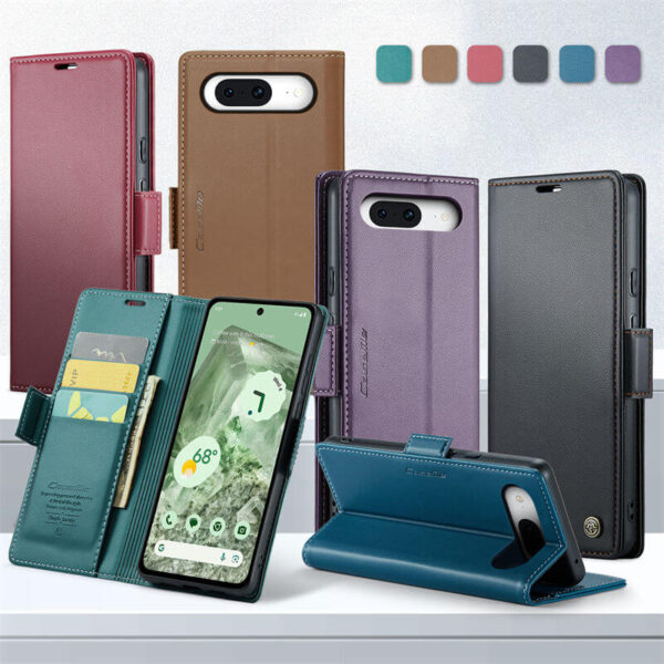 Alternative view of CaseMe Google Pixel 8A Wallet RFID Blocking Magnetic Buckle Case