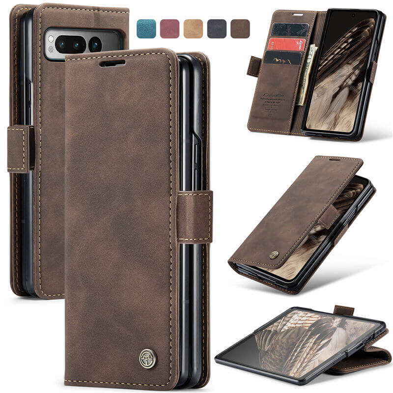 CaseMe Google Pixel Fold Wallet Suede Leather Case
