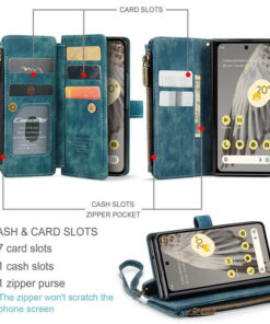 Alternative view of CaseMe Google Pixel Fold Wallet kickstand Case with Wrist Strap