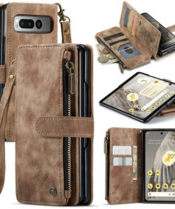 CaseMe Google Pixel Fold Wallet kickstand Case with Wrist Strap