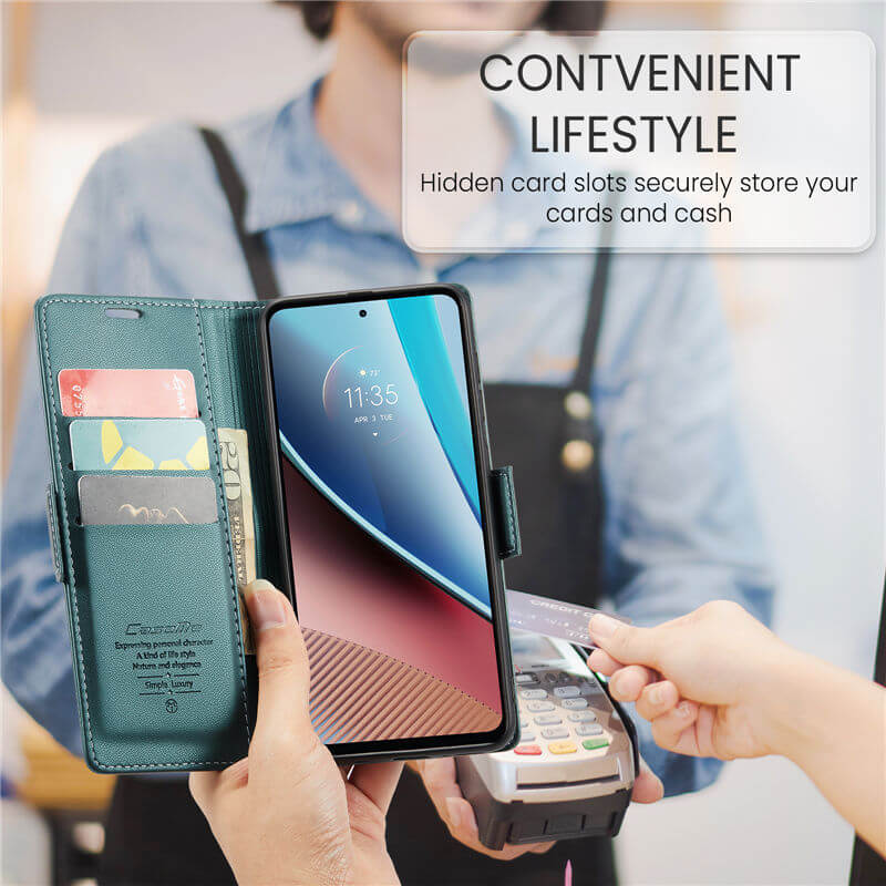 CaseMe Motorola Moto G Stylus 5G 2023 Wallet RFID Blocking Magnetic Buckle Case - Image 8