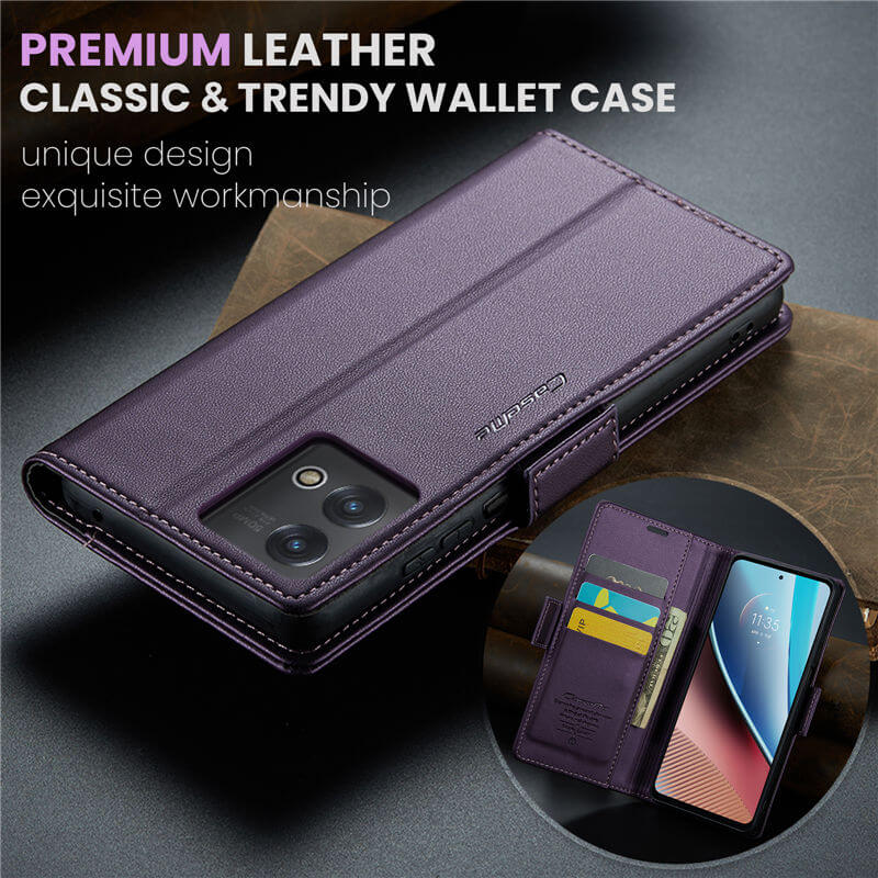 CaseMe Motorola Moto G Stylus 5G 2023 Wallet RFID Blocking Magnetic Buckle Case - Image 9