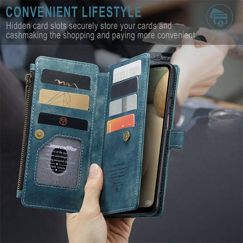 CaseMe Samsung Galaxy A12 5G Wallet kickstand Case with Wrist Strap - Image 8