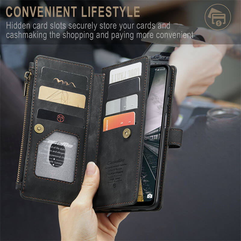 CaseMe Samsung Galaxy A13 Wallet kickstand Case with Wrist Strap - Image 8