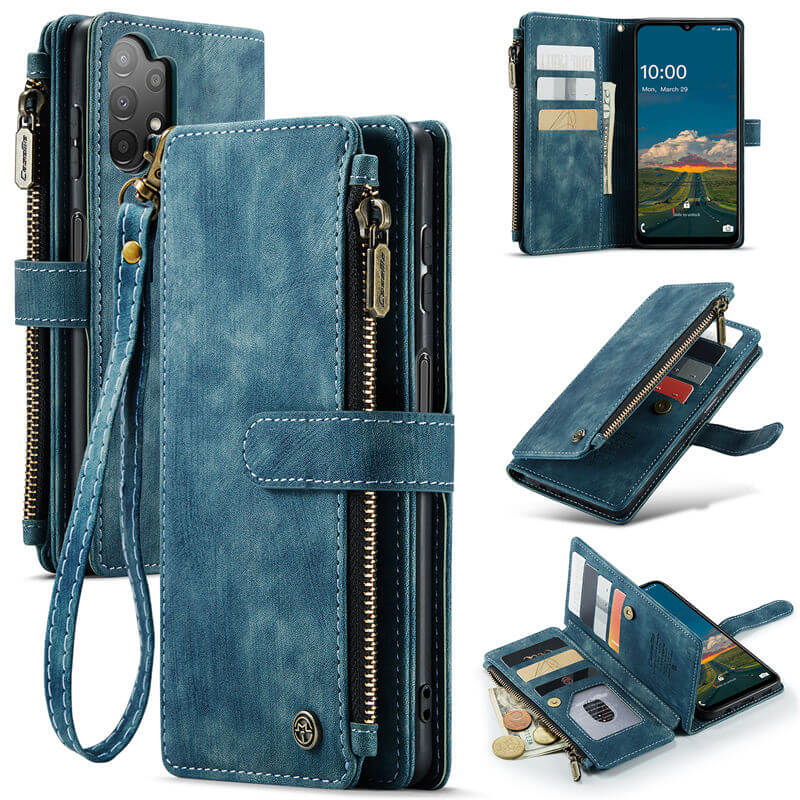 CaseMe Samsung Galaxy A13 Wallet kickstand Case with Wrist Strap