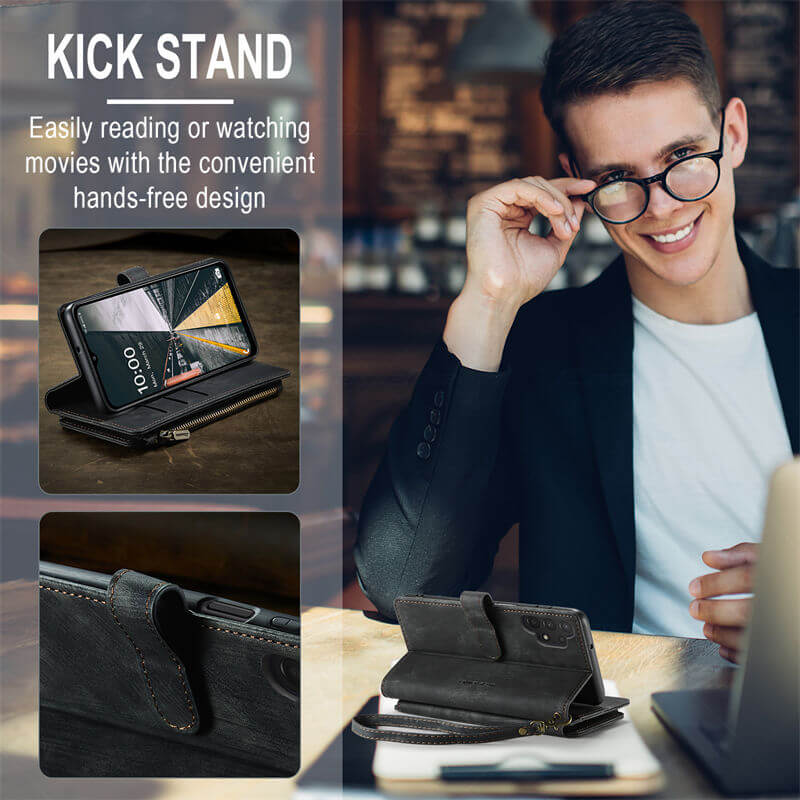 CaseMe Samsung Galaxy A13 Wallet kickstand Case with Wrist Strap - Image 4