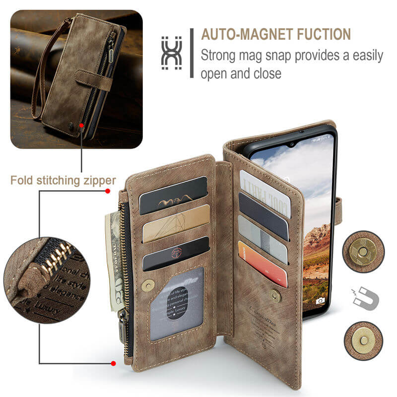 CaseMe Samsung Galaxy A13 Wallet kickstand Case with Wrist Strap - Image 6