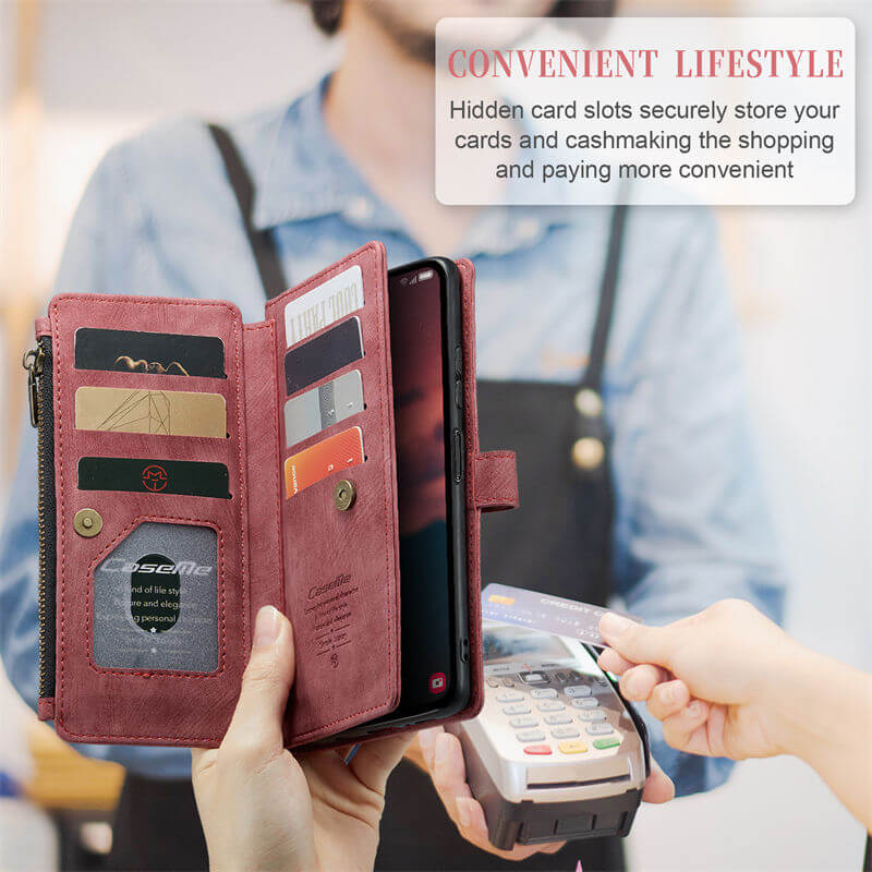 CaseMe Samsung Galaxy A14 Wallet kickstand Case with Wrist Strap - Image 8
