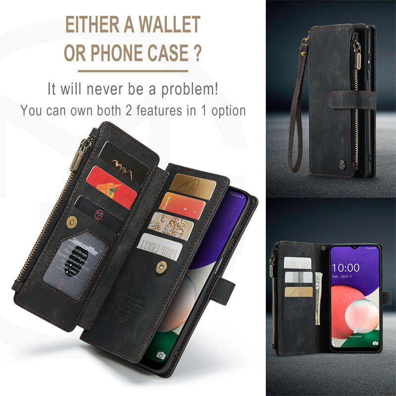 CaseMe Samsung Galaxy A22 5G Wallet kickstand Case with Wrist Strap - Image 7