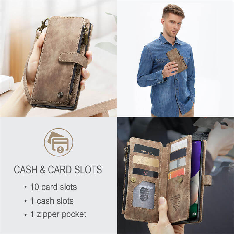 CaseMe Samsung Galaxy A22 5G Wallet kickstand Case with Wrist Strap - Image 5