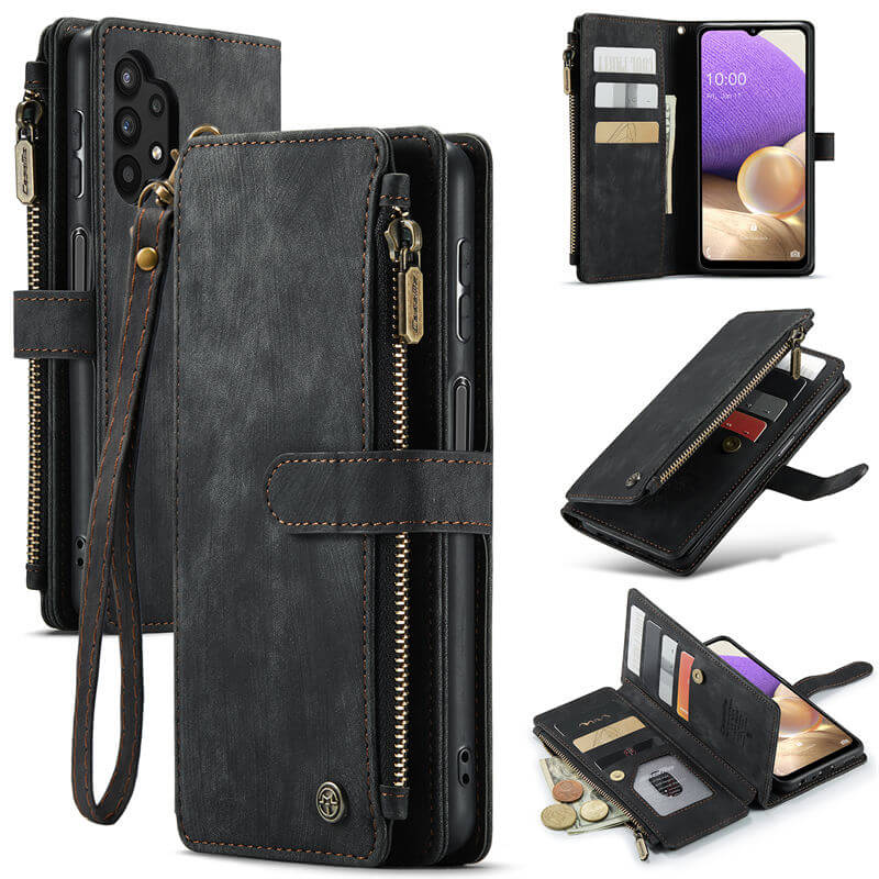 CaseMe Samsung Galaxy A32 5G Wallet kickstand Case with Wrist Strap