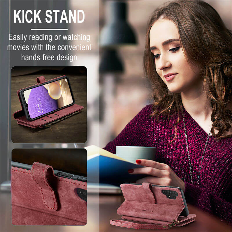 CaseMe Samsung Galaxy A32 5G Wallet kickstand Case with Wrist Strap - Image 4