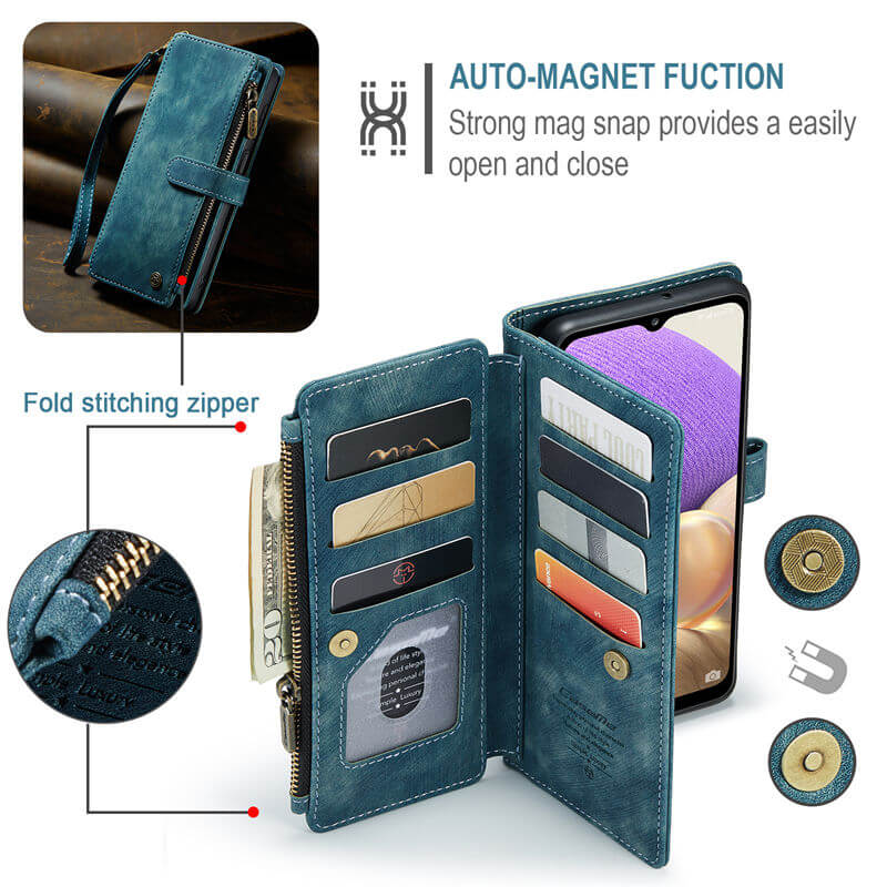 CaseMe Samsung Galaxy A32 5G Wallet kickstand Case with Wrist Strap - Image 6