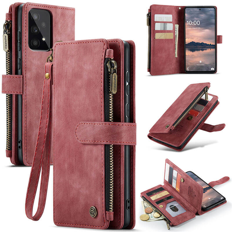 CaseMe Samsung Galaxy A33 5G Wallet kickstand Case with Wrist Strap