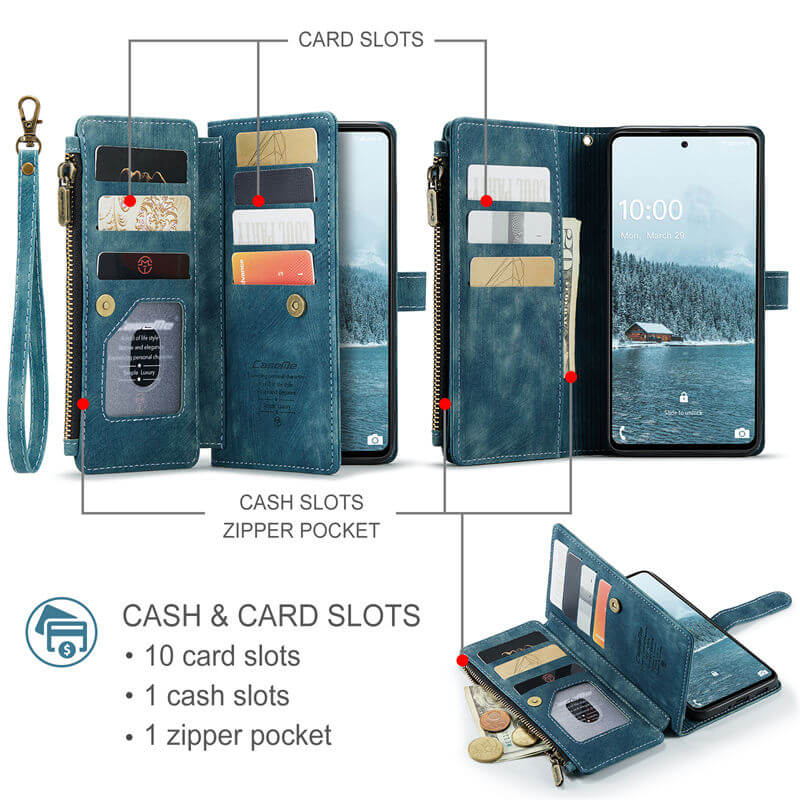 CaseMe Samsung Galaxy A33 5G Wallet kickstand Case with Wrist Strap - Image 3