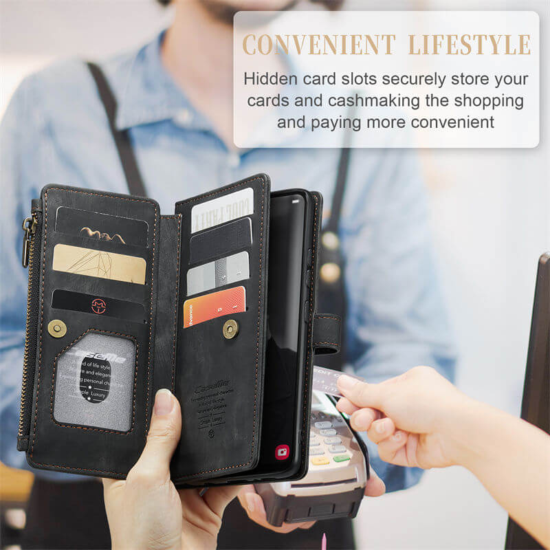 CaseMe Samsung Galaxy A34 Wallet kickstand Case with Wrist Strap - Image 8