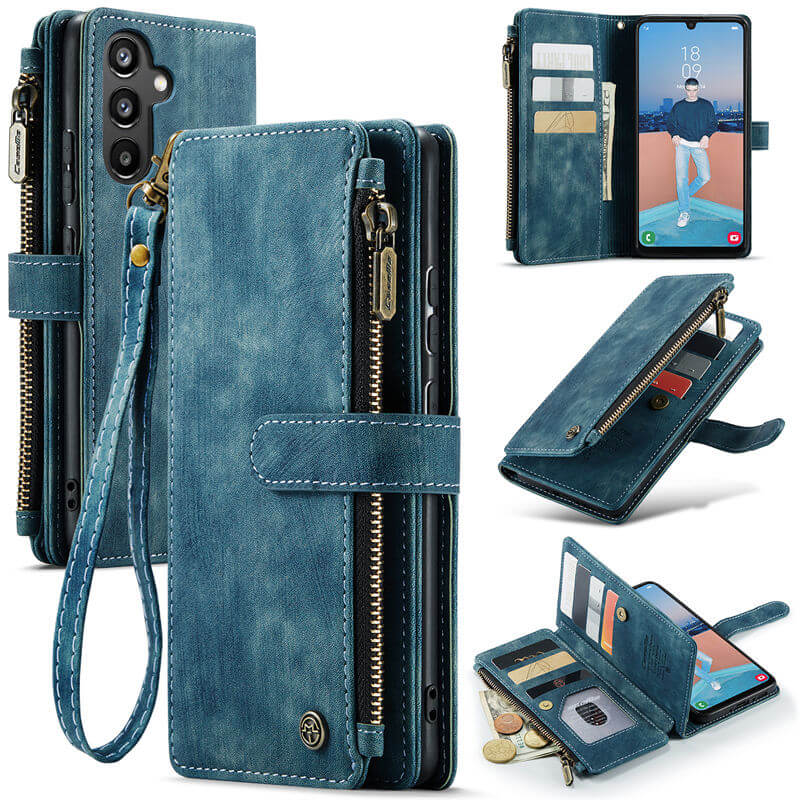 CaseMe Samsung Galaxy A34 Wallet kickstand Case with Wrist Strap