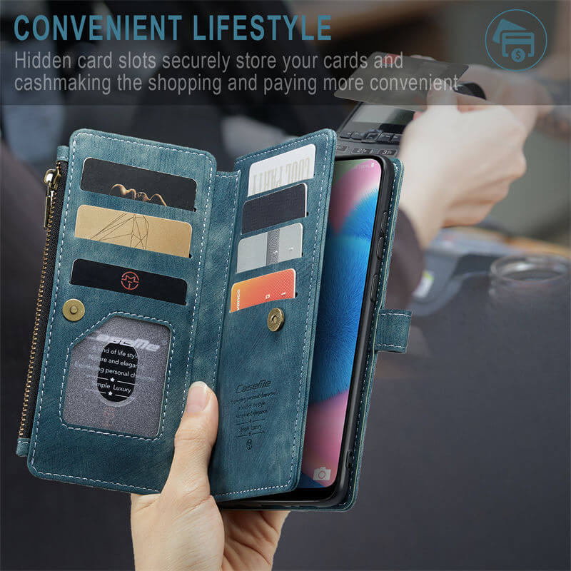 CaseMe Samsung Galaxy A50 Wallet kickstand Case with Wrist Strap - Image 8