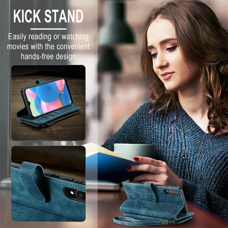 CaseMe Samsung Galaxy A50 Wallet kickstand Case with Wrist Strap - Image 4