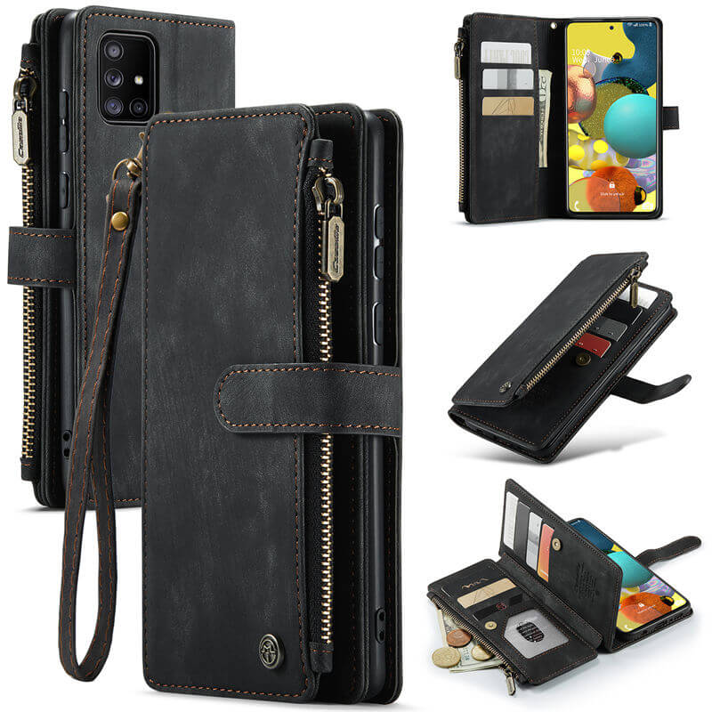 CaseMe Samsung Galaxy A51 4G Wallet kickstand Case with Wrist Strap