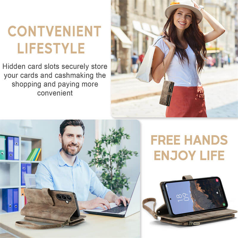 CaseMe Samsung Galaxy A54 Wallet kickstand Case with Wrist Strap - Image 8