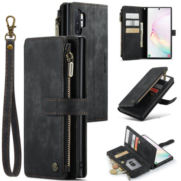 CaseMe Samsung Galaxy Note 10 Plus Wallet kickstand Case with Wrist Strap