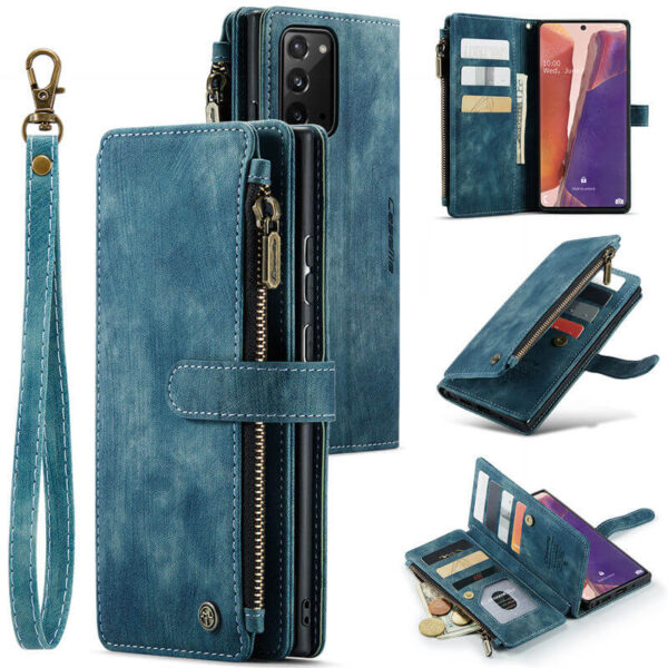 CaseMe Samsung Galaxy Note 20 Wallet kickstand Case with Wrist Strap