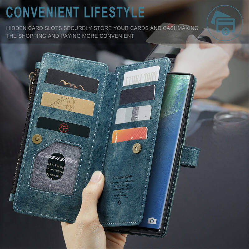 CaseMe Samsung Galaxy Note 20 Ultra Wallet kickstand Case with Wrist Strap - Image 8
