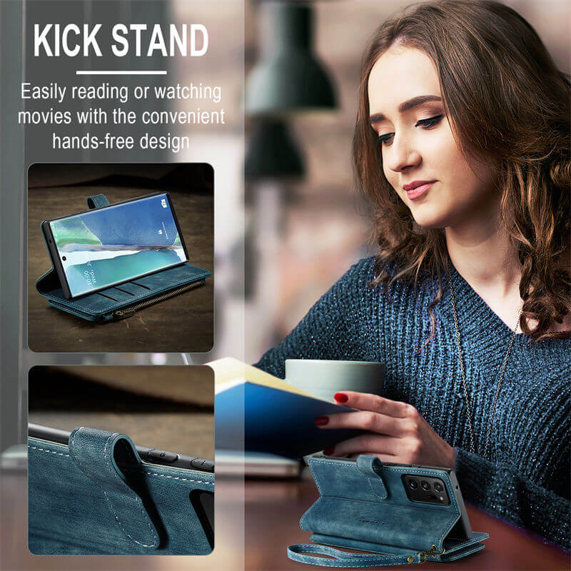 CaseMe Samsung Galaxy Note 20 Ultra Wallet kickstand Case with Wrist Strap - Image 4