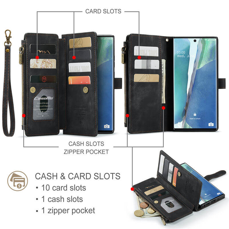 CaseMe Samsung Galaxy Note 20 Ultra Wallet kickstand Case with Wrist Strap - Image 3