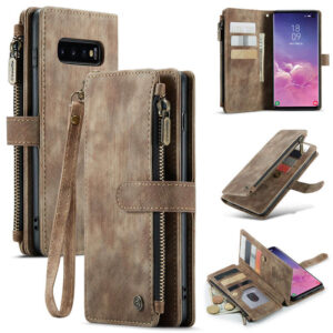 CaseMe Samsung Galaxy S10 Wallet kickstand Case with Wrist Strap