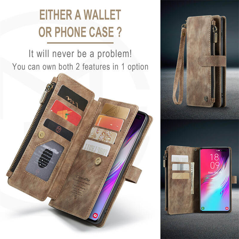 CaseMe Samsung Galaxy S10 Plus Wallet kickstand Case with Wrist Strap - Image 7