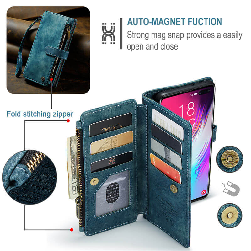 CaseMe Samsung Galaxy S10 Plus Wallet kickstand Case with Wrist Strap - Image 6