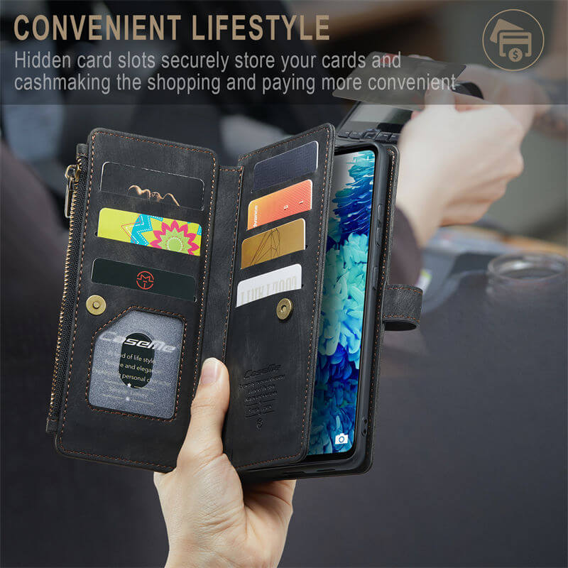 CaseMe Samsung Galaxy S20 FE Wallet kickstand Case with Wrist Strap - Image 8