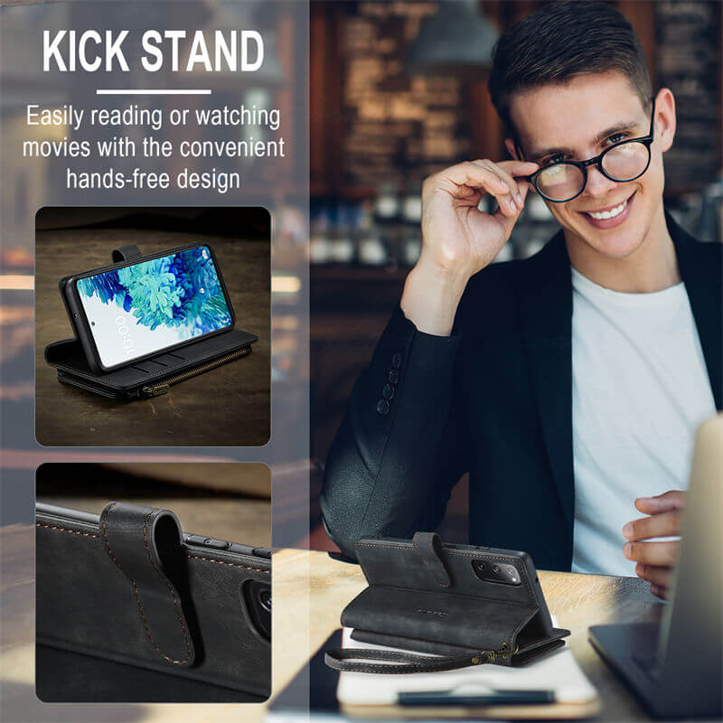 CaseMe Samsung Galaxy S20 FE Wallet kickstand Case with Wrist Strap - Image 4