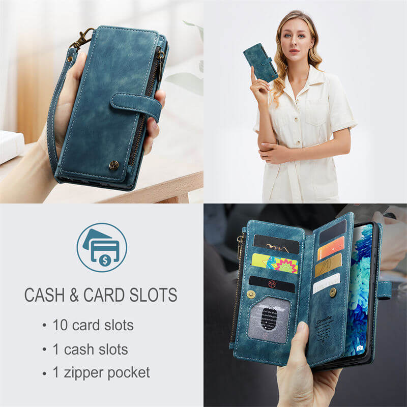 CaseMe Samsung Galaxy S20 FE Wallet kickstand Case with Wrist Strap - Image 5