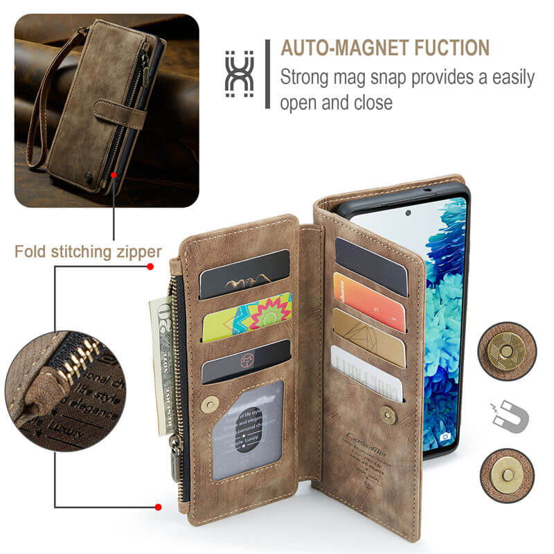 CaseMe Samsung Galaxy S20 FE Wallet kickstand Case with Wrist Strap - Image 6