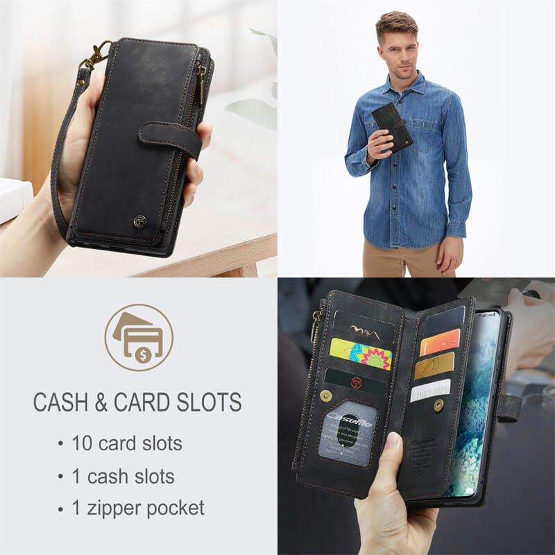 CaseMe Samsung Galaxy S20 Plus Wallet kickstand Case with Wrist Strap - Image 5