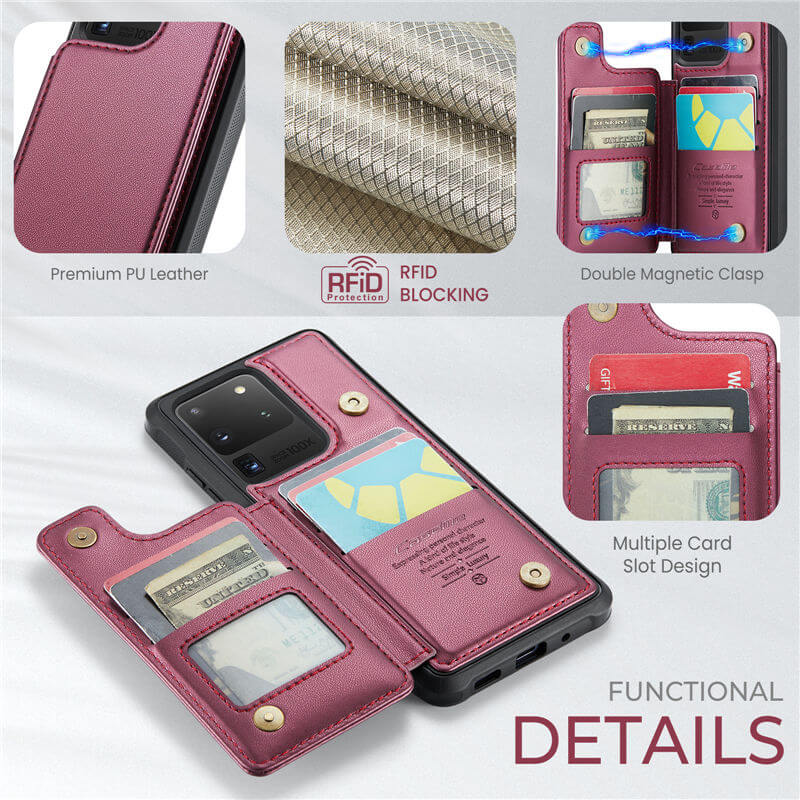CaseMe Samsung Galaxy S20 Ultra RFID Blocking Card Holder Case - Image 7