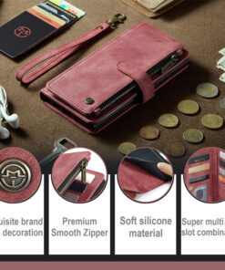 CaseMe Samsung Galaxy S21 Wallet kickstand Case with Wrist Strap - Image 9