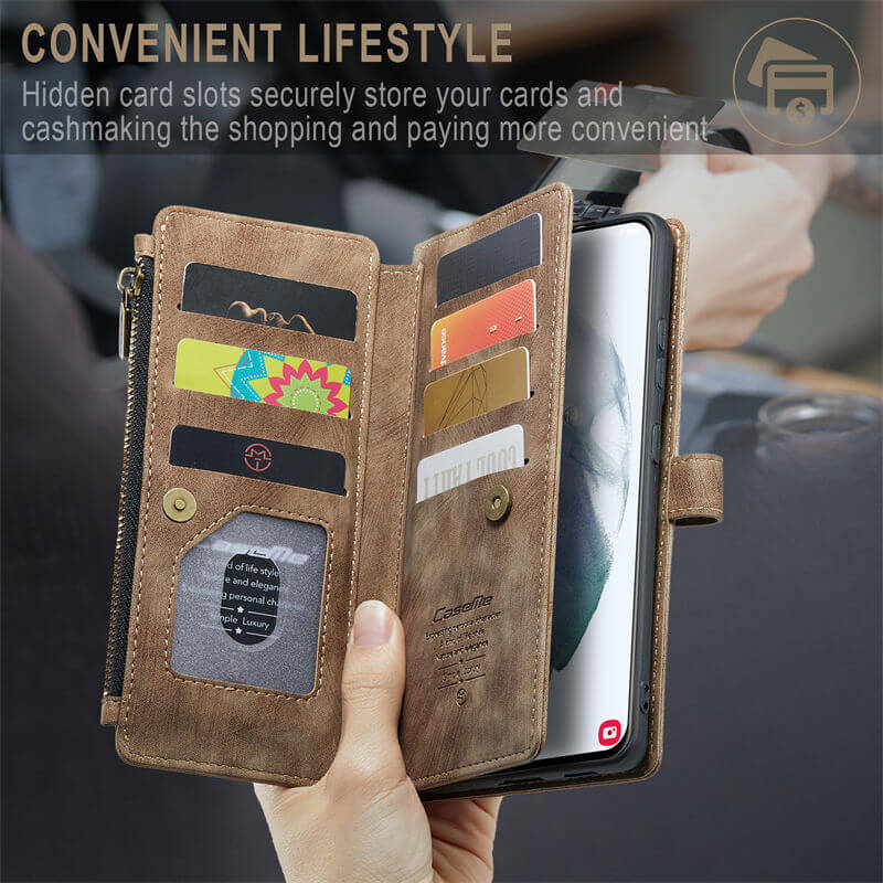 CaseMe Samsung Galaxy S21 Wallet kickstand Case with Wrist Strap - Image 8