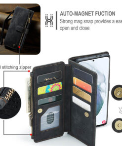 CaseMe Samsung Galaxy S21 Wallet kickstand Case with Wrist Strap - Image 6